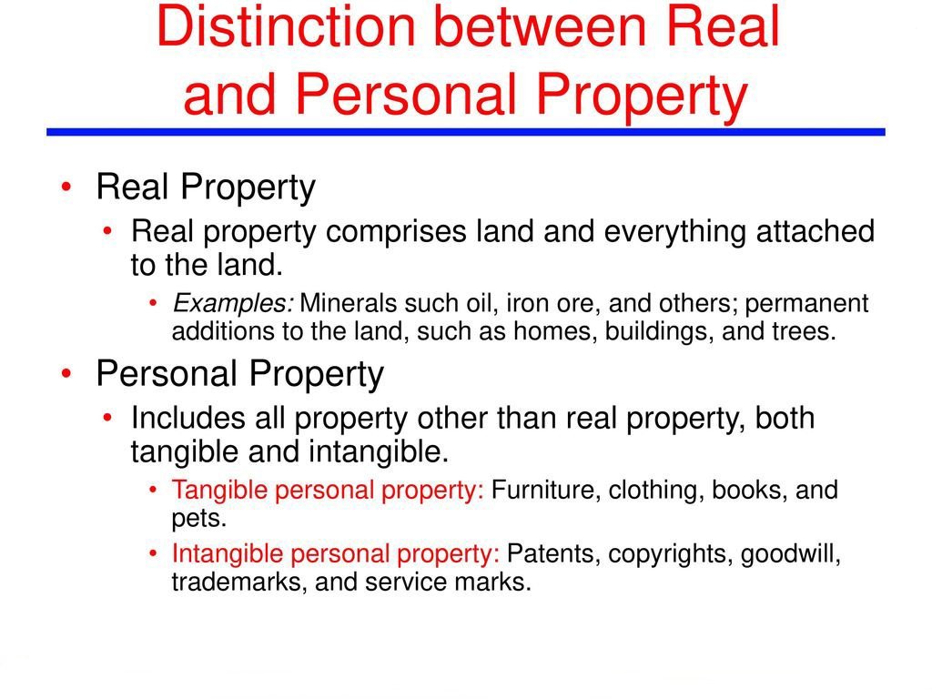 differennce between real and personal property